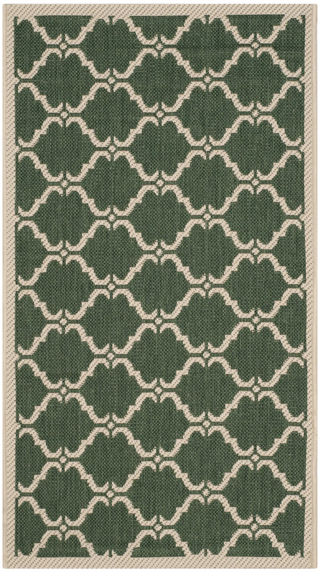 Safavieh Courtyard 2'-0" x 3'-7" Rug in Dark Green / Beige
