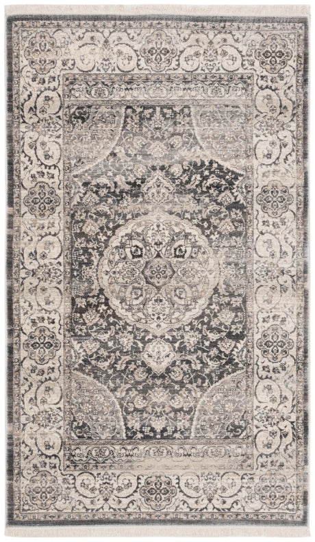 Safavieh Vintage Persian 3'-0" x 5'-0" Rug in Dark Grey / Ivory