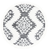 Safavieh Moroccan Tassel Shag 6'-7" x 6'-7" Rug in Dark Grey / Ivory
