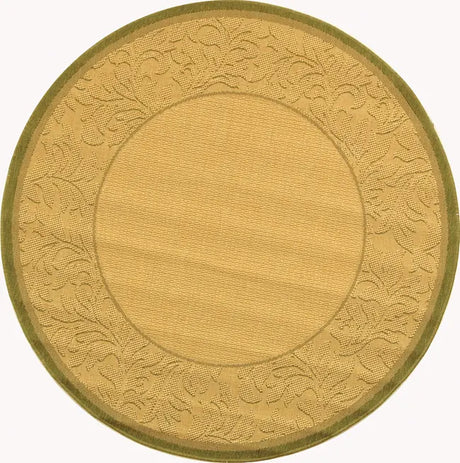 Safavieh Courtyard 5'-3" x 5'-3" Rug in Natural / Olive