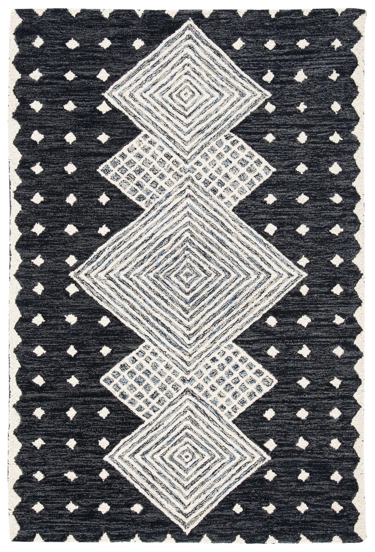 Safavieh Micro-Loop 4'-0" x 6'-0" Rug in Charcoal / Ivory