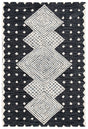 Safavieh Micro-Loop 4'-0" x 6'-0" Rug in Charcoal / Ivory