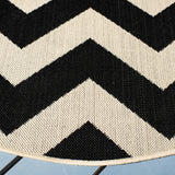 Safavieh Courtyard 5'-3" x 5'-3" Rug in Black / Beige