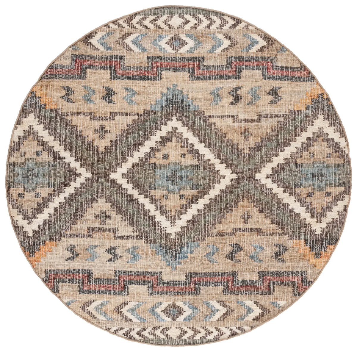 Safavieh Kilim 5'-0" x 5'-0" Rug in Natural / Blue
