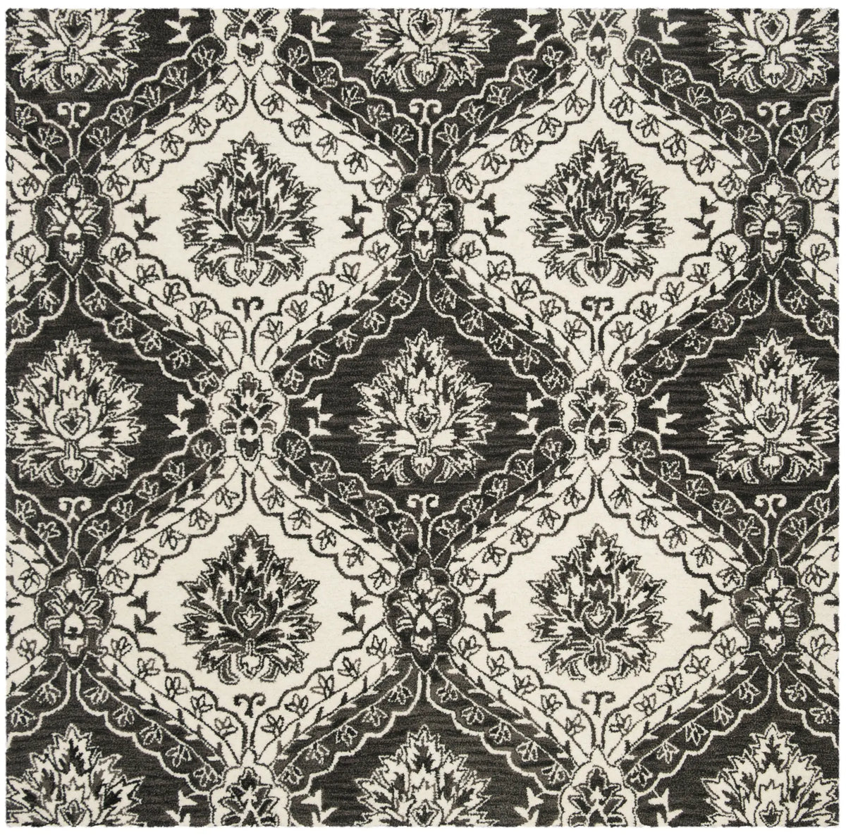 Safavieh Blossom 6'-0" x 6'-0" Rug in Charcoal / Ivory