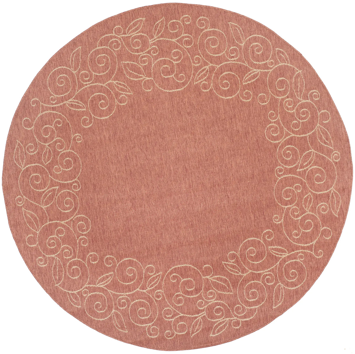 Safavieh Courtyard 6'-7" x 6'-7" Rug in Terracotta / Beige