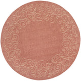 Safavieh Courtyard 6'-7" x 6'-7" Rug in Terracotta / Beige