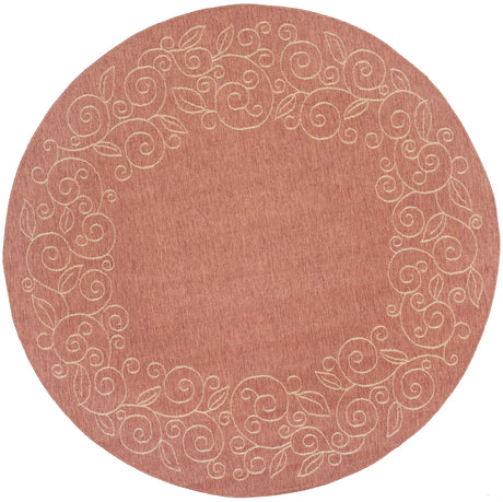 Safavieh Courtyard 6'-7" x 6'-7" Rug in Terracotta / Beige