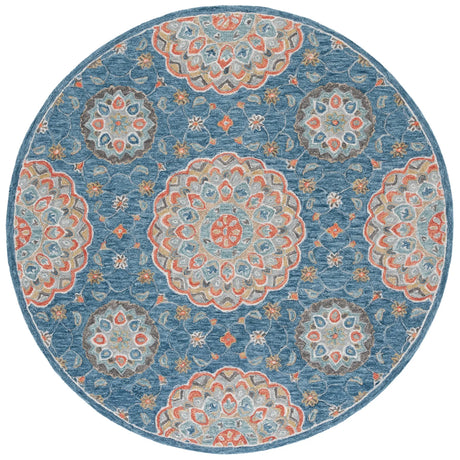 Safavieh Blossom 6'-0" x 6'-0" Rug in Blue / Red