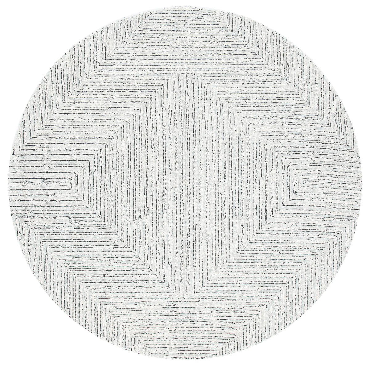 Safavieh Micro-Loop 5'-0" x 5'-0" Rug in Light Grey / Ivory