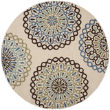 Safavieh Veranda 5'-3" x 5'-3" Rug in Cream / Blue