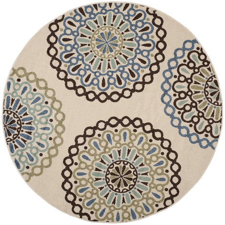 Safavieh Veranda 5'-3" x 5'-3" Rug in Cream / Blue