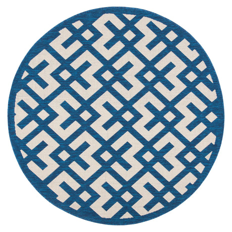 Safavieh Courtyard 5'-3" x 5'-3" Rug in Navy / Beige