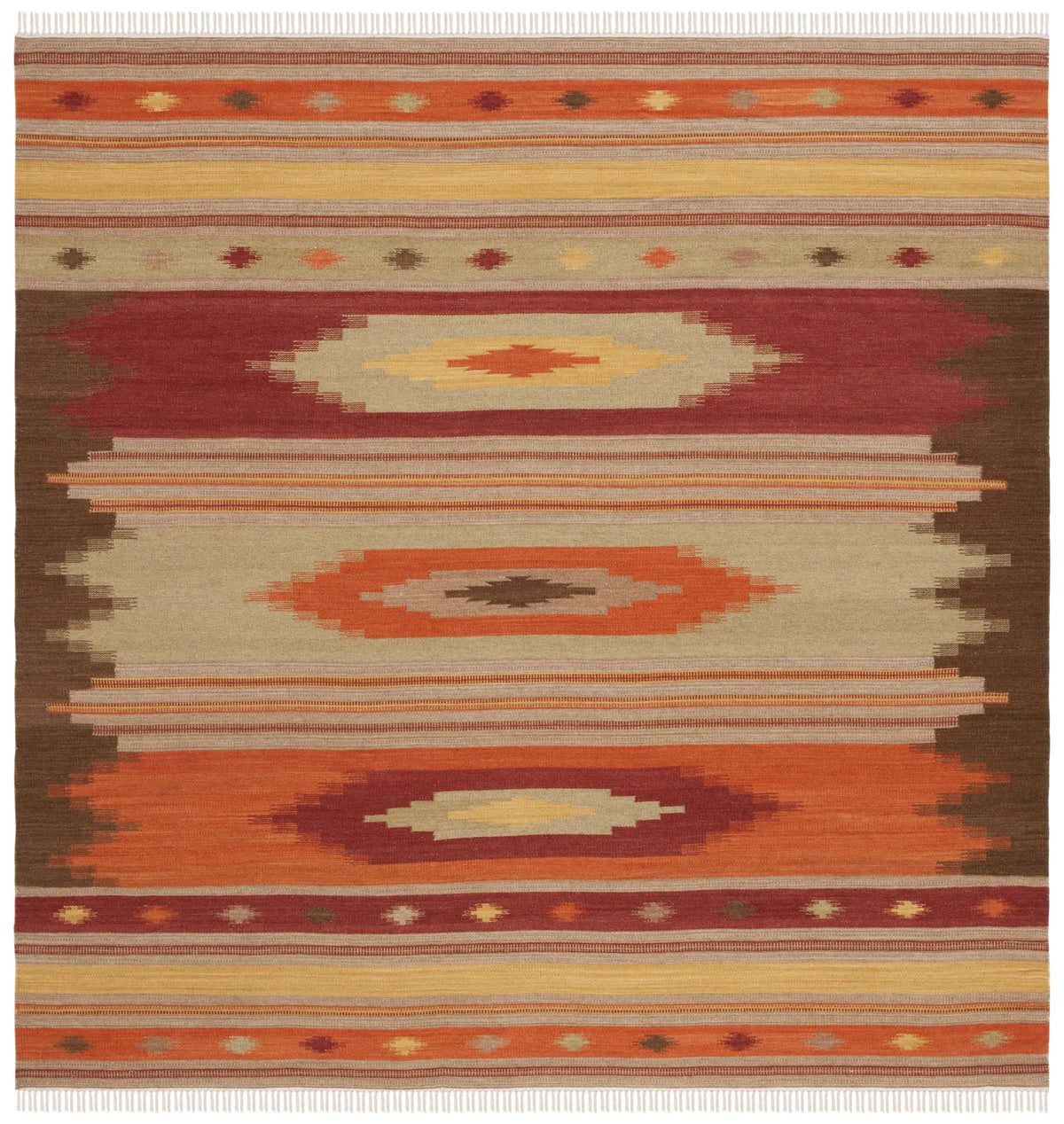 Safavieh Kilim 7'-0" x 7'-0" Rug in Brown / Multi
