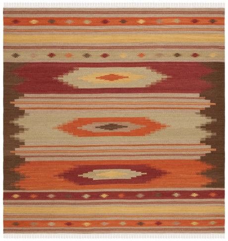Safavieh Kilim 7'-0" x 7'-0" Rug in Brown / Multi