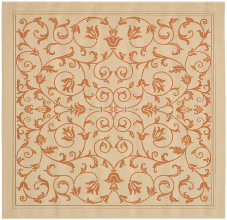 Safavieh Courtyard 7'-10" x 7'-10" Rug in Natural / Terra