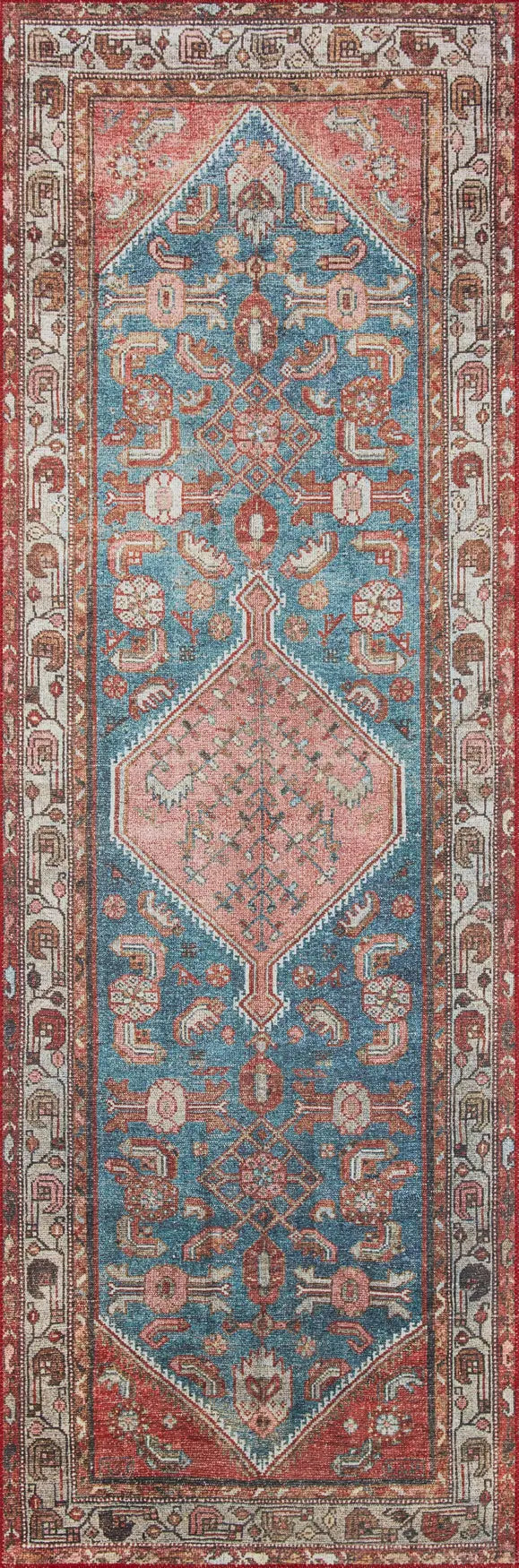 Loloi Layla Lay-10 Marine/Clay Rugs - runner flat