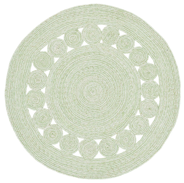 Safavieh Braided 3'-0" x 3'-0" Rug in Green / Ivory