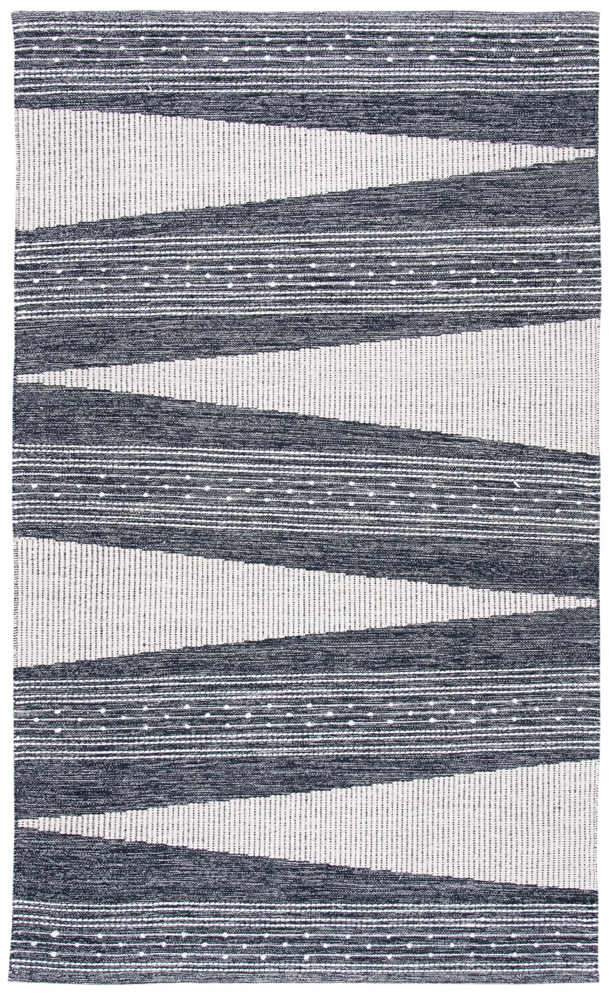 Safavieh Striped Kilim 4'-0" x 6'-0" Rug in Black / Ivory