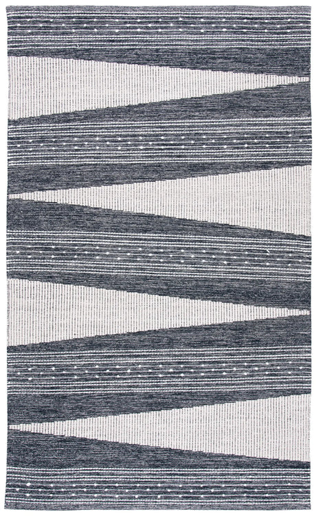 Safavieh Striped Kilim 4'-0" x 6'-0" Rug in Black / Ivory