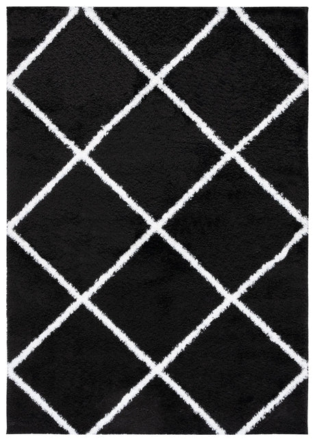 Safavieh Tahoe Shag 4'-0" x 6'-0" Rug in Black / White