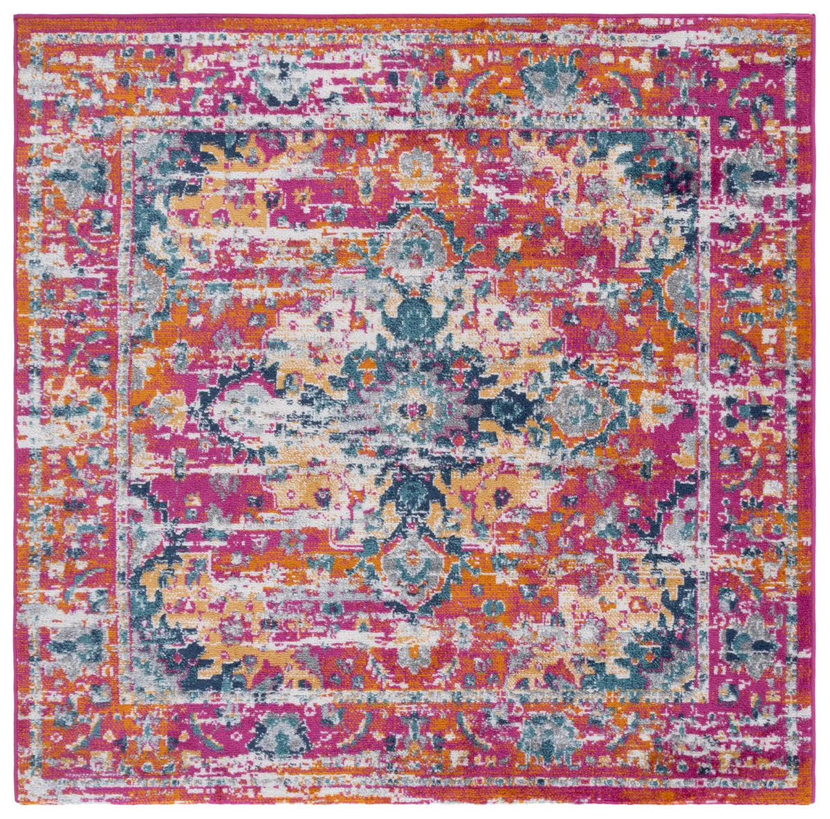 Safavieh Madison 5'-1" x 5'-1" Rug in Fuchsia / Gold