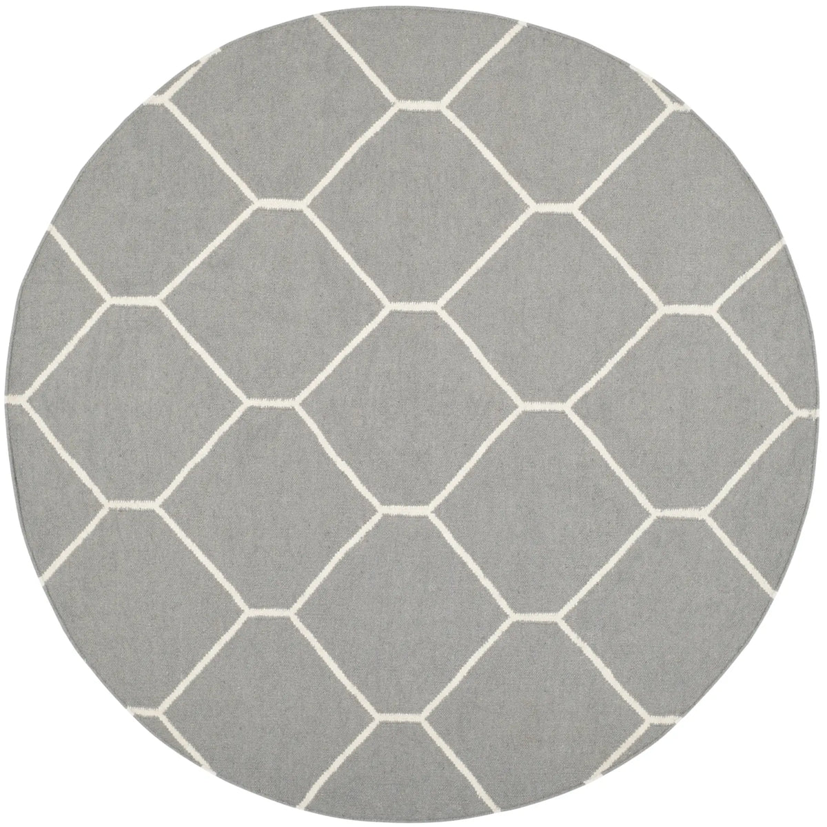 Safavieh Dhurries 6'-0" x 6'-0" Rug in Grey / Ivory