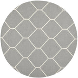 Safavieh Dhurries 6'-0" x 6'-0" Rug in Grey / Ivory