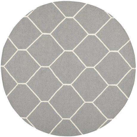 Safavieh Dhurries 6'-0" x 6'-0" Rug in Grey / Ivory