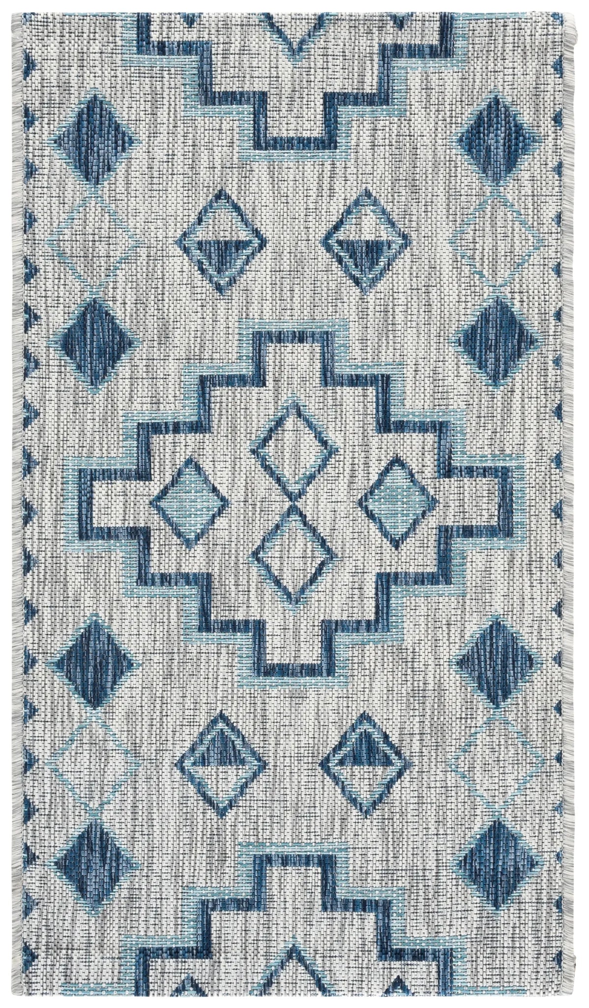 Safavieh Courtyard 2'-0" x 3'-7" Rug in Grey / Aqua