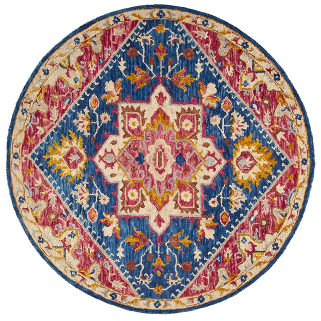 Safavieh Aspen 7'-0" x 7'-0" Rug in Navy / Fuchsia