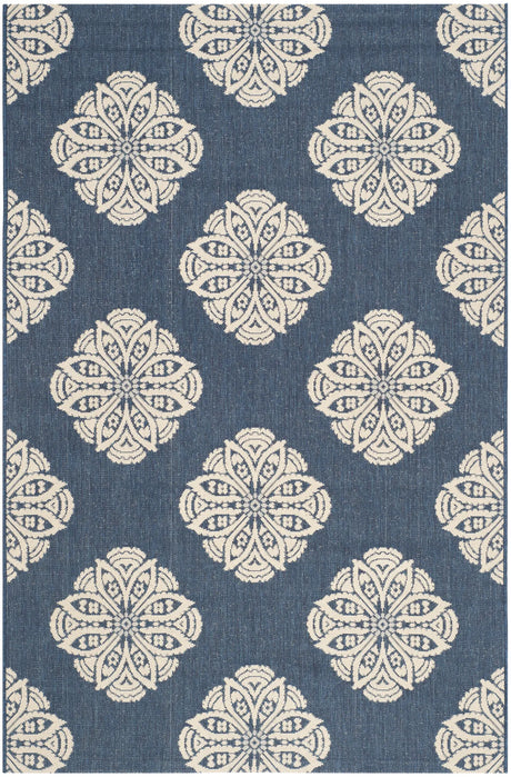 Safavieh Courtyard 5'-0" x 7'-0" Rug in Navy / Beige