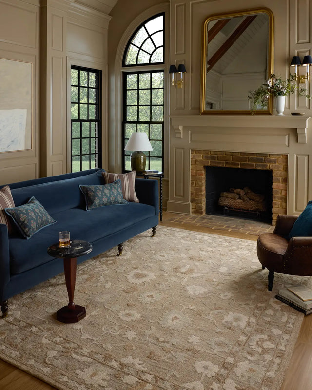 Chris Loves Julia x Loloi Dorothea DRT-02 Khaki / Dove Rug - room scene 3