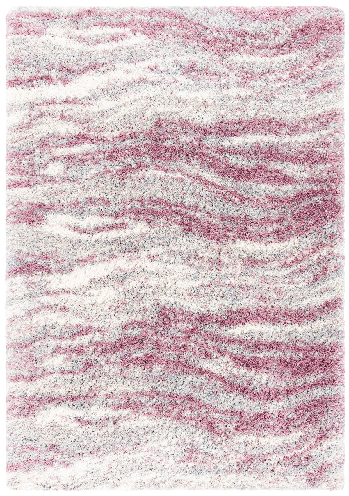 Safavieh Fontana Shag  800 4'-0" x 6'-0" Rug in Pink / Grey