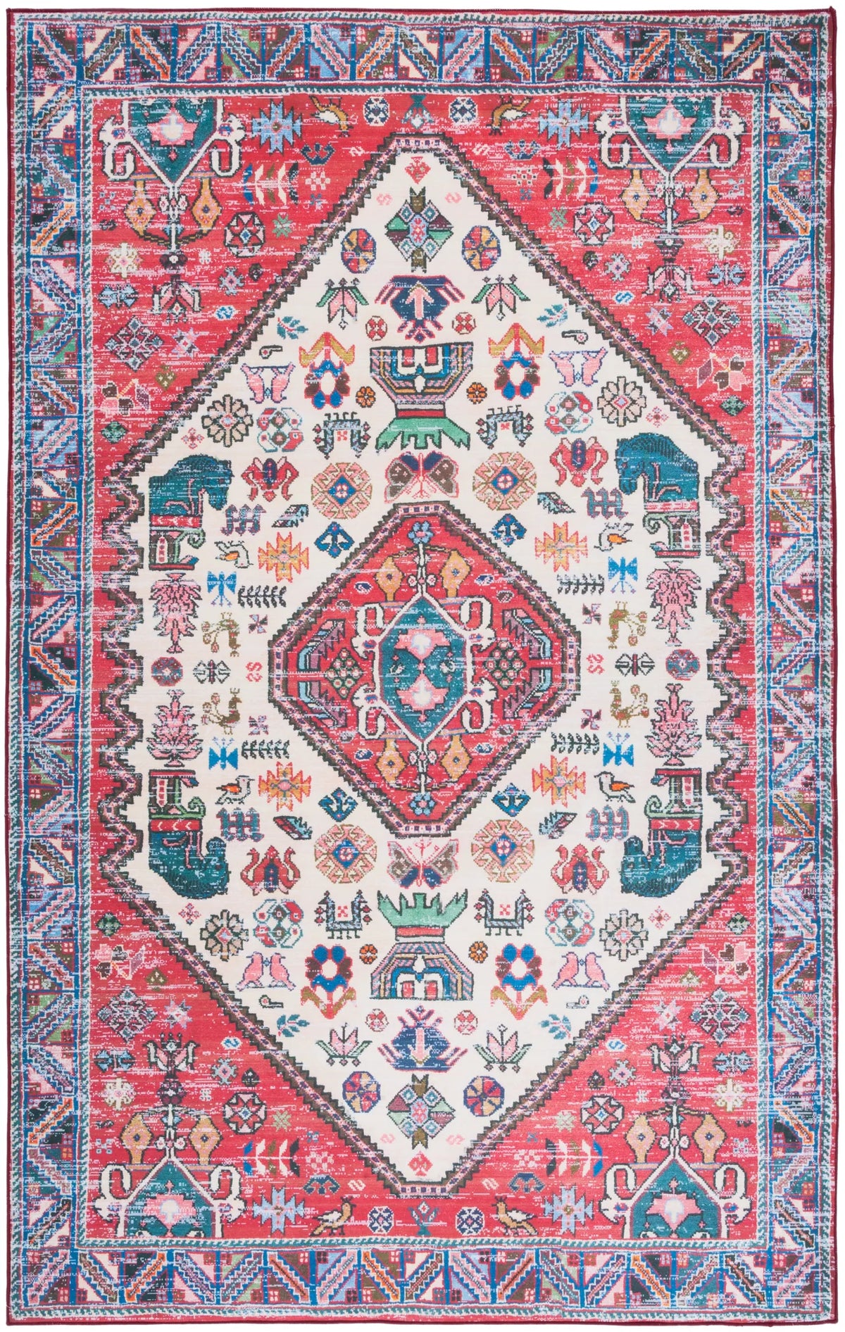 Safavieh Tucson 5'-0" x 8'-0" Rug in Beige / Rust