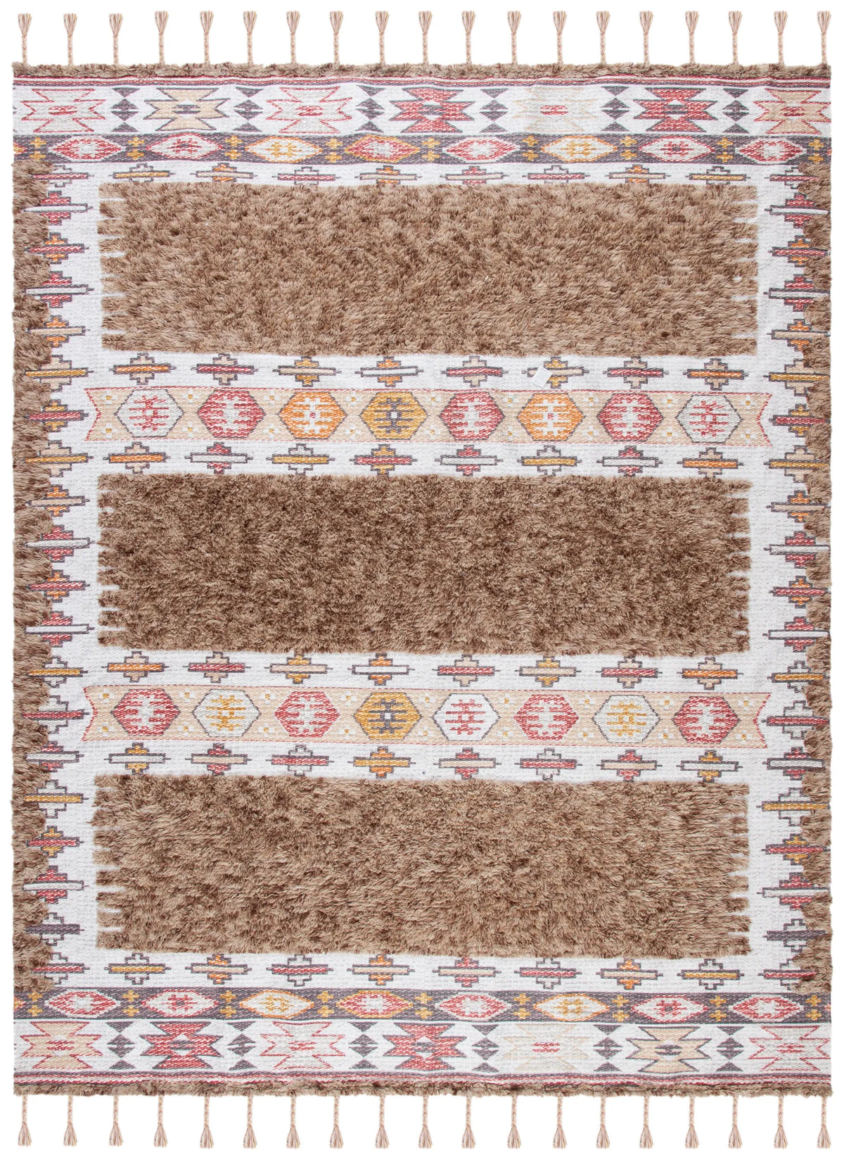 Safavieh Saffron 8'-0" x 10'-0" Rug in Taupe / Ivory