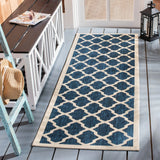 Safavieh Courtyard 2'-3" x 10'-0" Rug in Navy / Beige