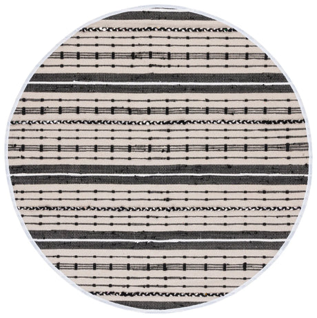Safavieh Striped Kilim 6'-0" x 6'-0" Rug in Beige / Black