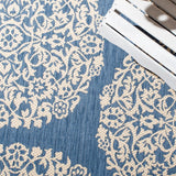 Safavieh Courtyard 4'-5" x 6'-5" Rug in Blue / Ivory