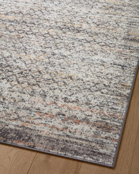 Loloi Monroe Mon-03 Grey/Multi Rug - angled corner on wood