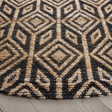 Safavieh Natural Fiber 7'-0" x 7'-0" Rug in Natural / Black