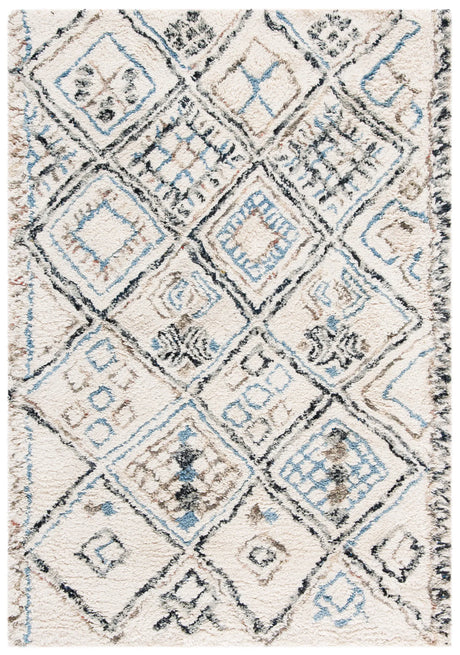 Safavieh Casablanca Shag 4'-0" x 6'-0" Rug in Black / Ivory