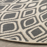 Safavieh Courtyard 6'-7" x 6'-7" Rug in Anthracite / Beige