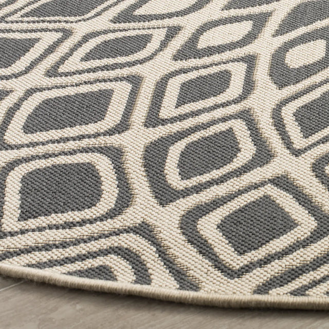 Safavieh Courtyard 6'-7" x 6'-7" Rug in Anthracite / Beige