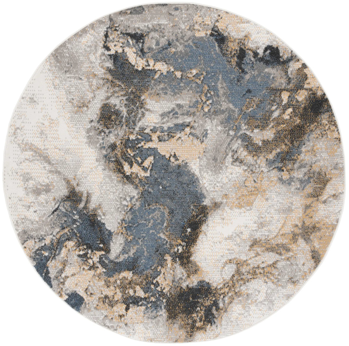 Safavieh Pyramid 6'-7" x 6'-7" Rug in Grey / Navy Gold