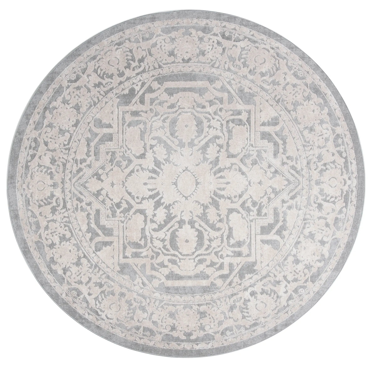Safavieh Reflection 5'-0" x 5'-0" Rug in Light Grey / Cream