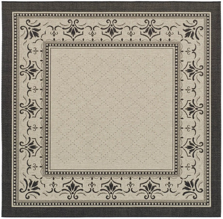 Safavieh Courtyard 7'-10" x 7'-10" Rug in Sand / Black