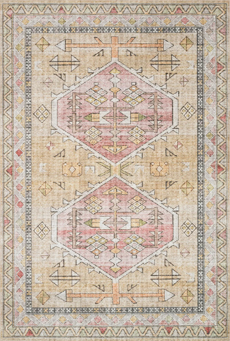Loloi Skye Sky-04 Gold/Blush Rugs - main flat