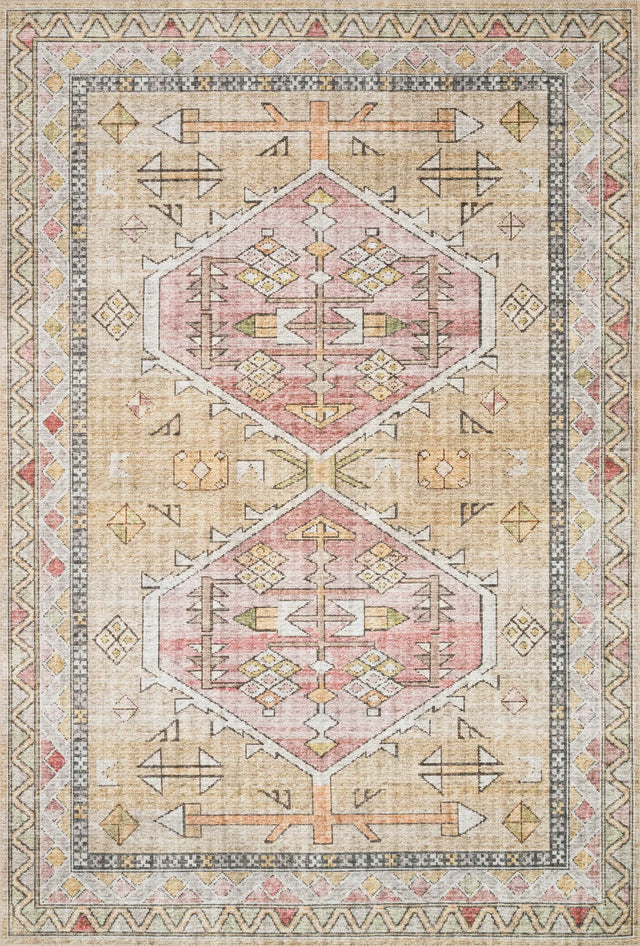 Loloi Skye Sky-04 Gold/Blush Rugs - main flat