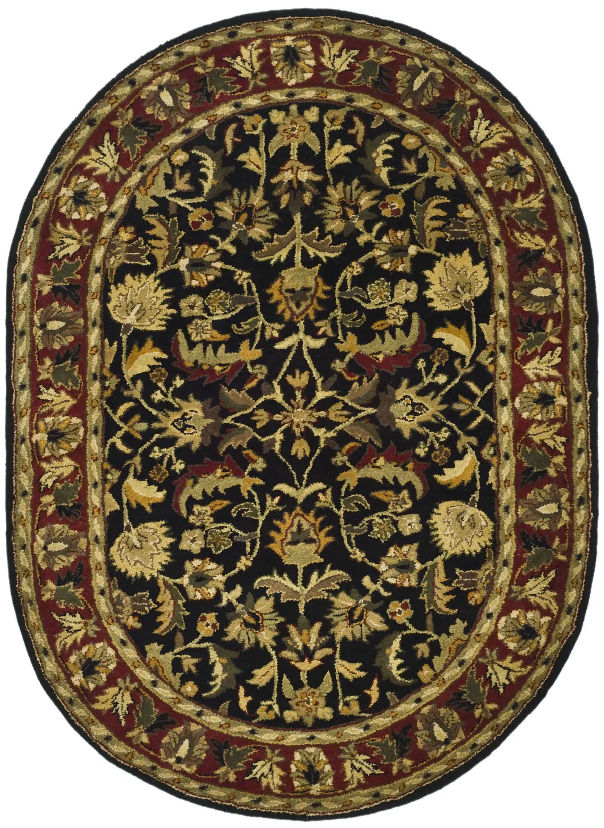 Safavieh Heritage 4'-6" x 6'-6" Rug in Black / Red